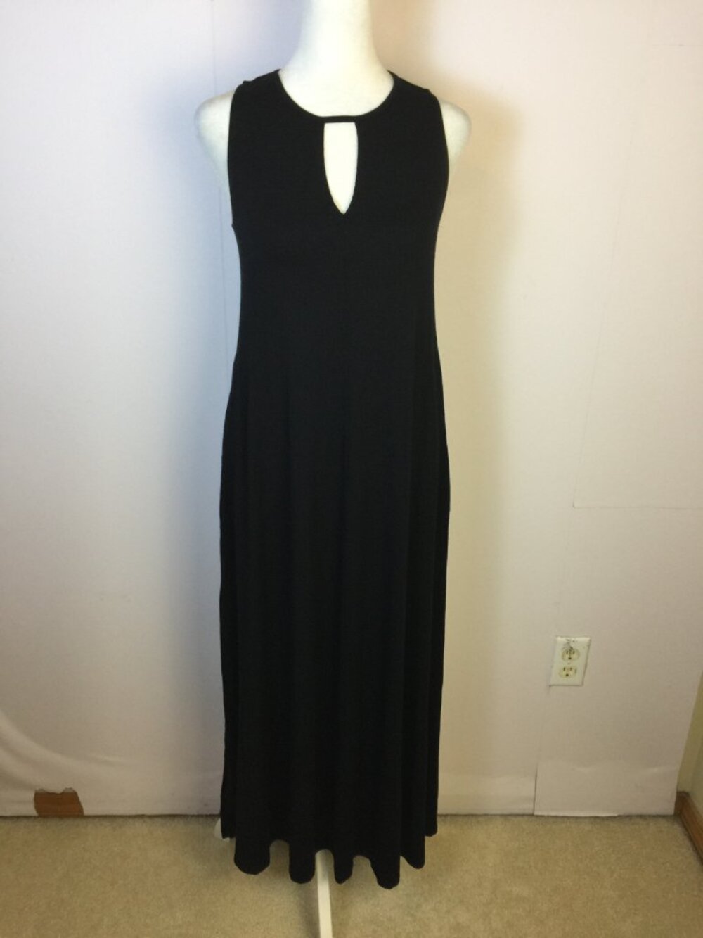 Only Hearts Helena Stuart Midi Swing Dress Sz S Womans Black Sleeveless Keyhole